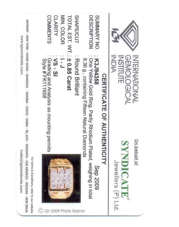 DIAMOND RING GENTS