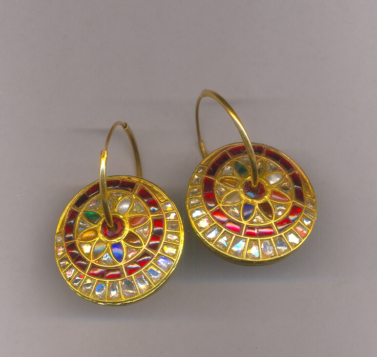 DIAMOND EARRING POLKI