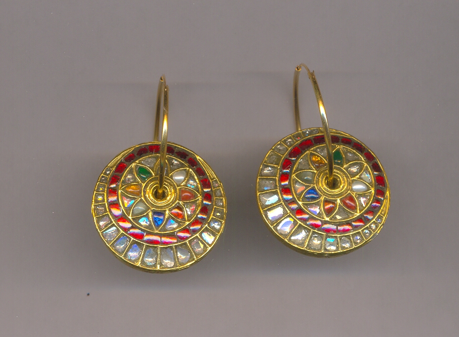 DIAMOND EARRING POLKI