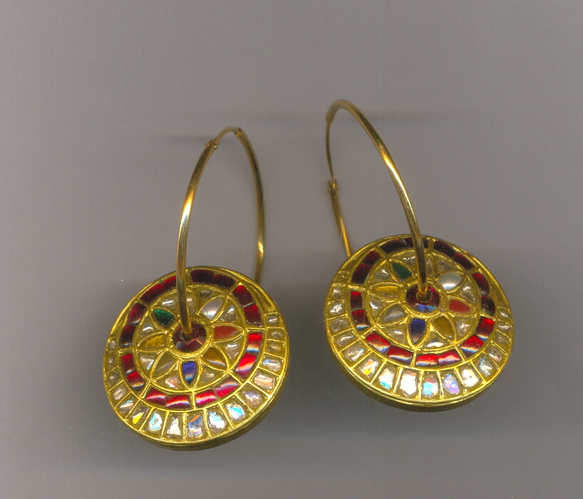 DIAMOND EARRING POLKI