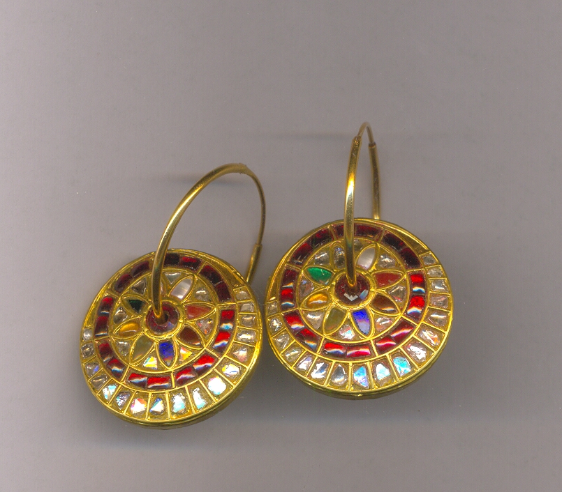 DIAMOND EARRING POLKI
