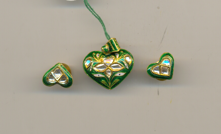 DIAMOND FULL SET PENDENT POLKI