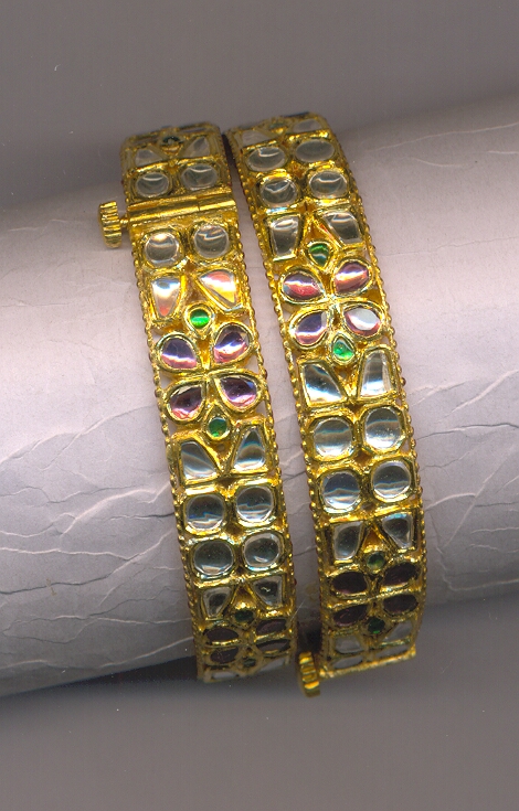 GOLD BANGLE KUNDAN FANCY