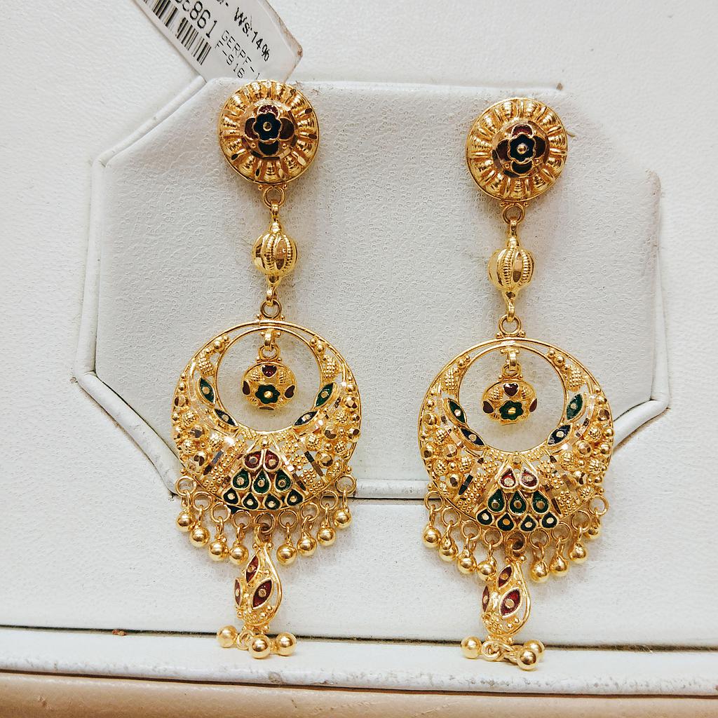 GOLD EARRING PLAIN FANCY