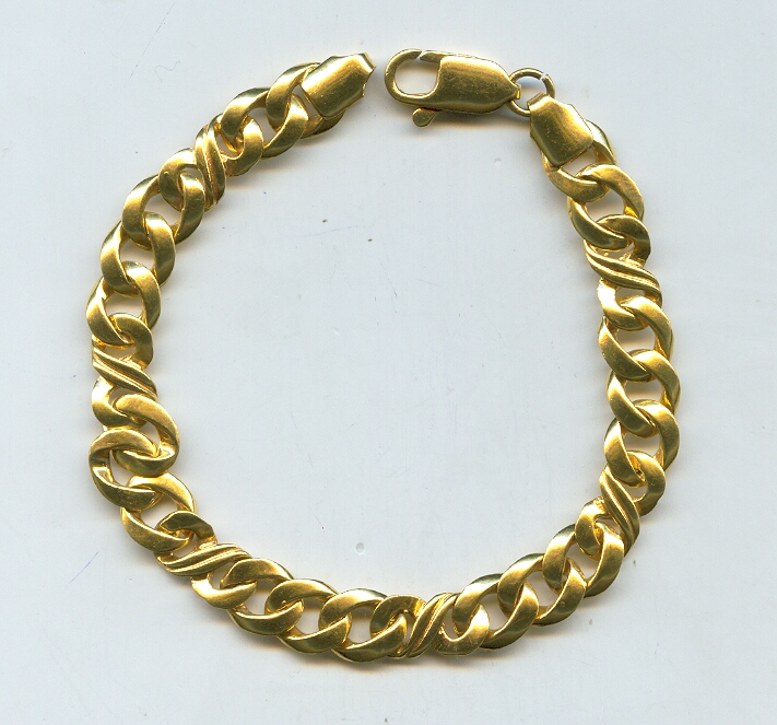GOLD BRACELET GENTS PLAIN FANCY