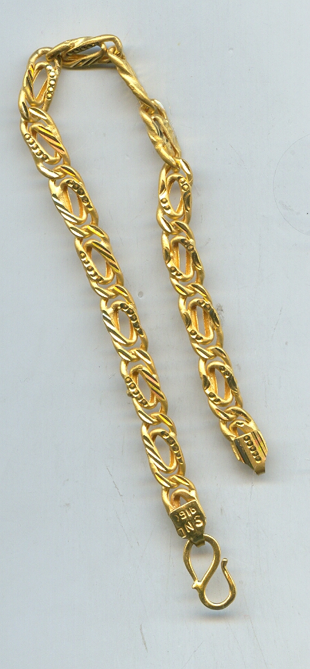GOLD BRACELET GENTS PLAIN FANCY