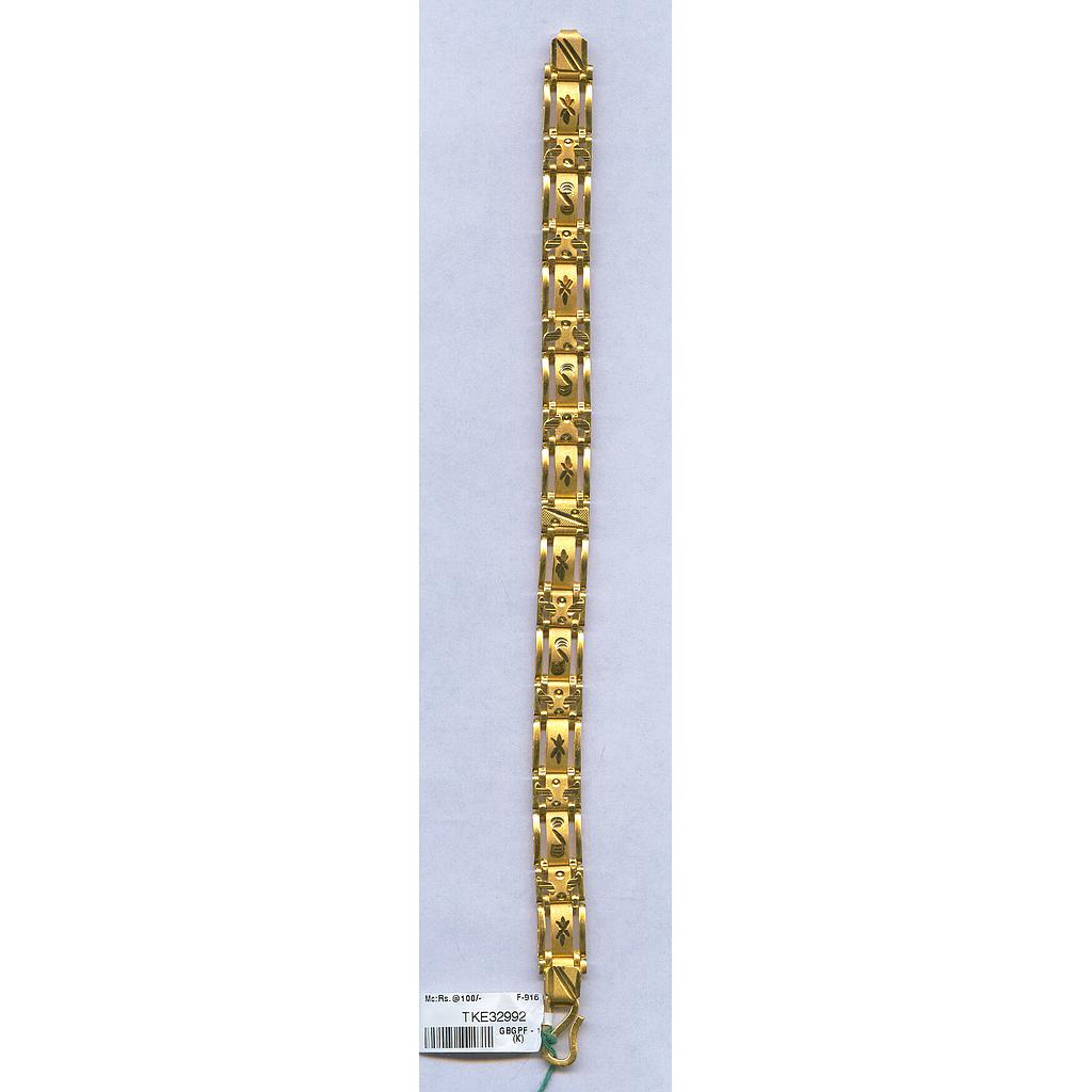 GOLD BRACELET GENTS PLAIN FANCY