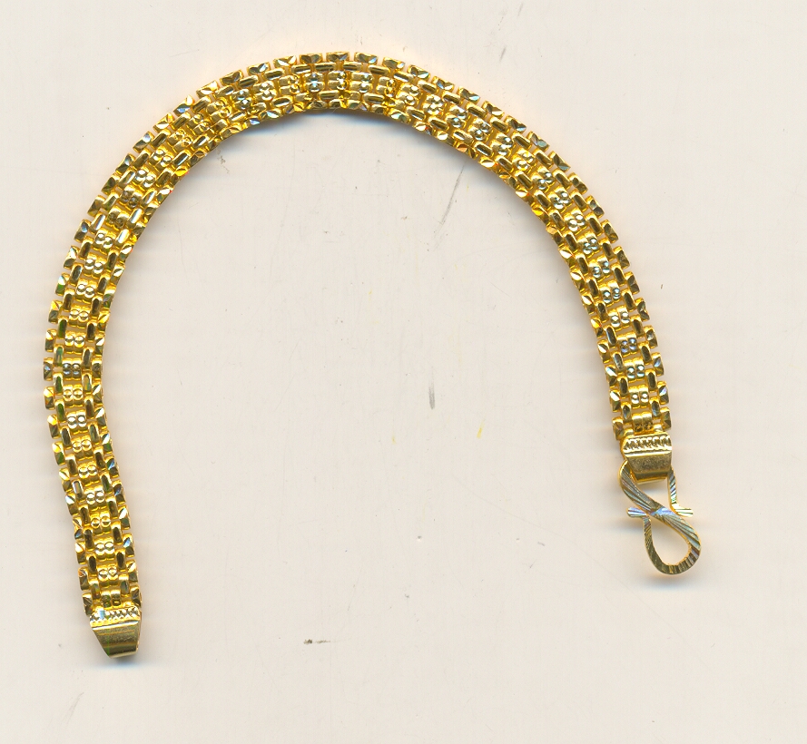 GOLD BRACELET GENTS PLAIN FANCY
