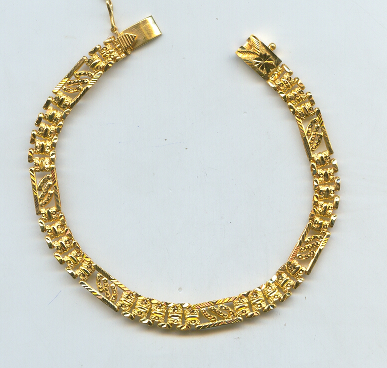GOLD BRACELET GENTS PLAIN FANCY