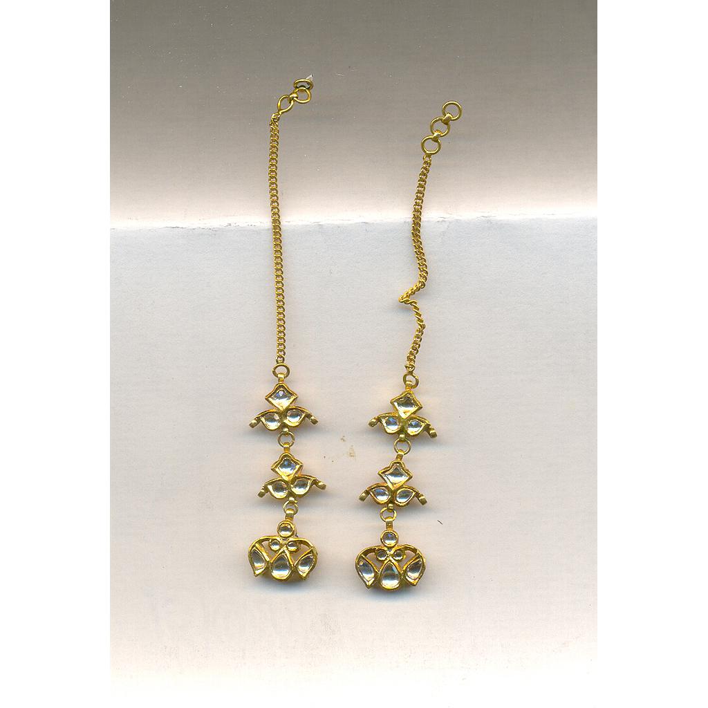 GOLD EARCHAIN KUNDAN