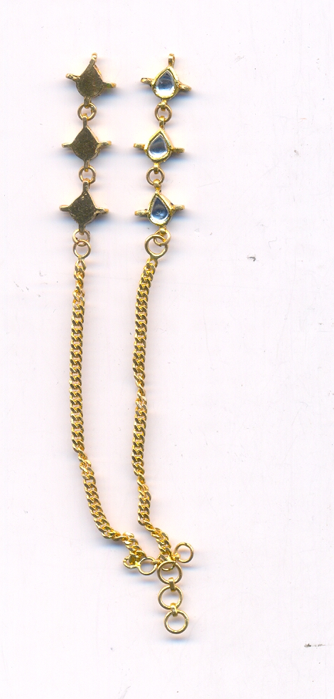GOLD EARCHAIN KUNDAN