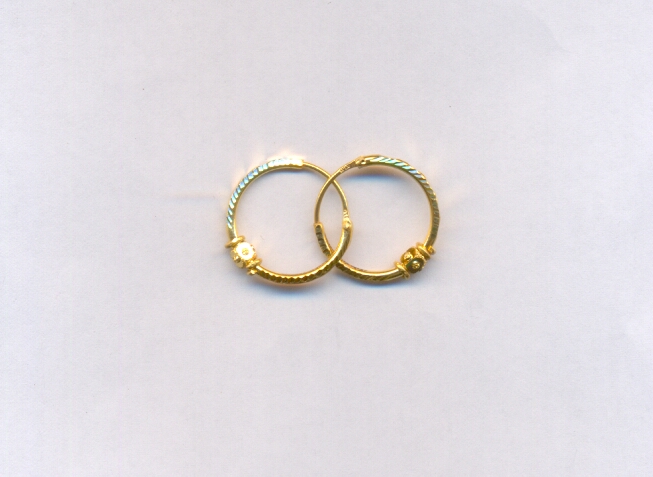 GOLD EARRING PLAIN FANCY