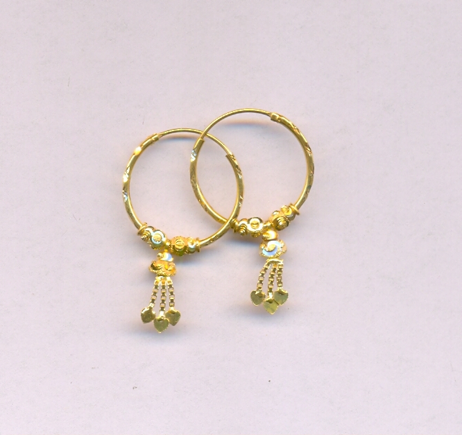 GOLD EARRING PLAIN FANCY