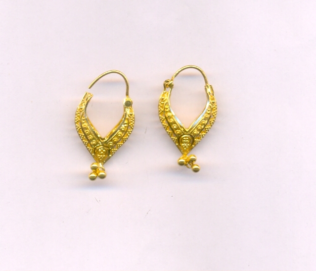 GOLD EARRING PLAIN FANCY