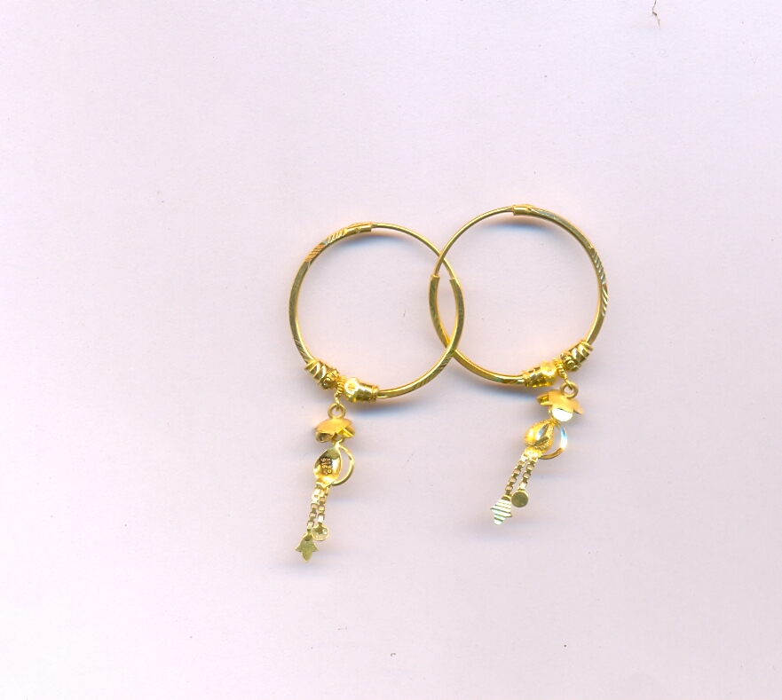 GOLD EARRING PLAIN FANCY