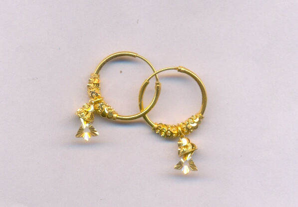 GOLD EARRING PLAIN FANCY