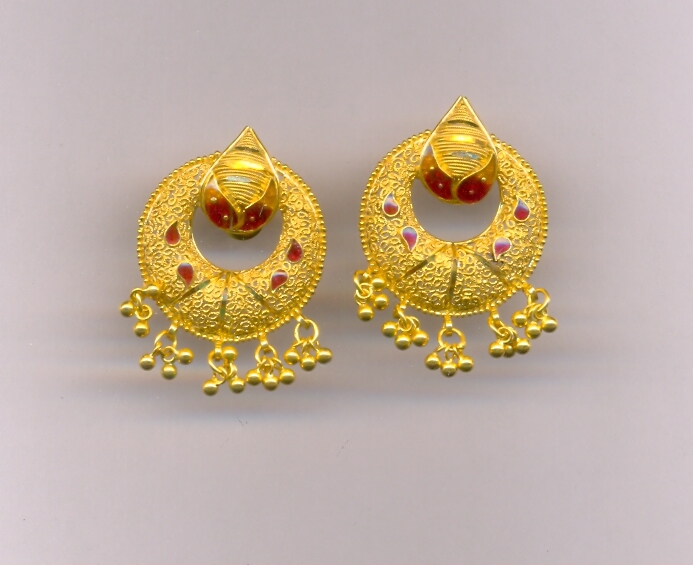 GOLD EARRING PLAIN FANCY