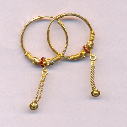 GOLD EARRING PLAIN FANCY