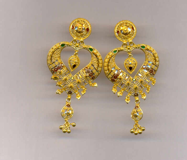 GOLD EARRING PLAIN FANCY