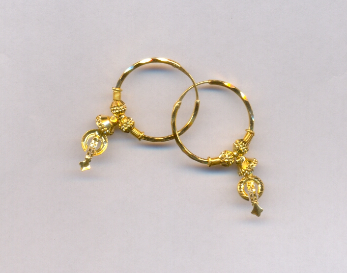 GOLD EARRING PLAIN FANCY