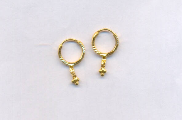 GOLD EARRING PLAIN FANCY
