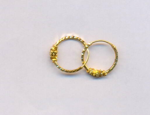 GOLD EARRING PLAIN FANCY