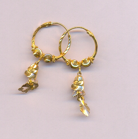 GOLD EARRING PLAIN FANCY