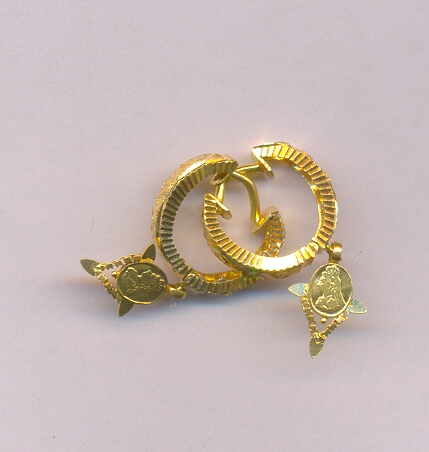 GOLD EARRING PLAIN FANCY