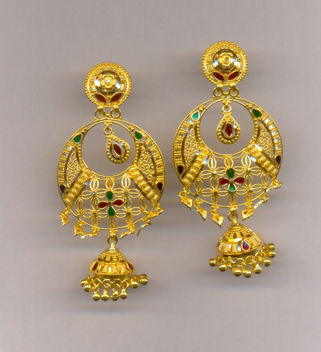 GOLD EARRING PLAIN FANCY