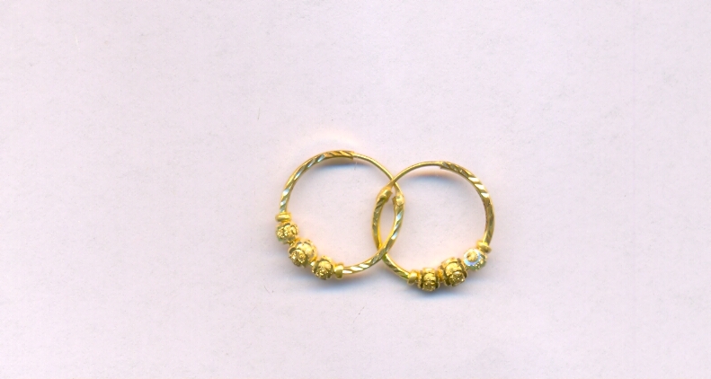GOLD EARRING PLAIN FANCY