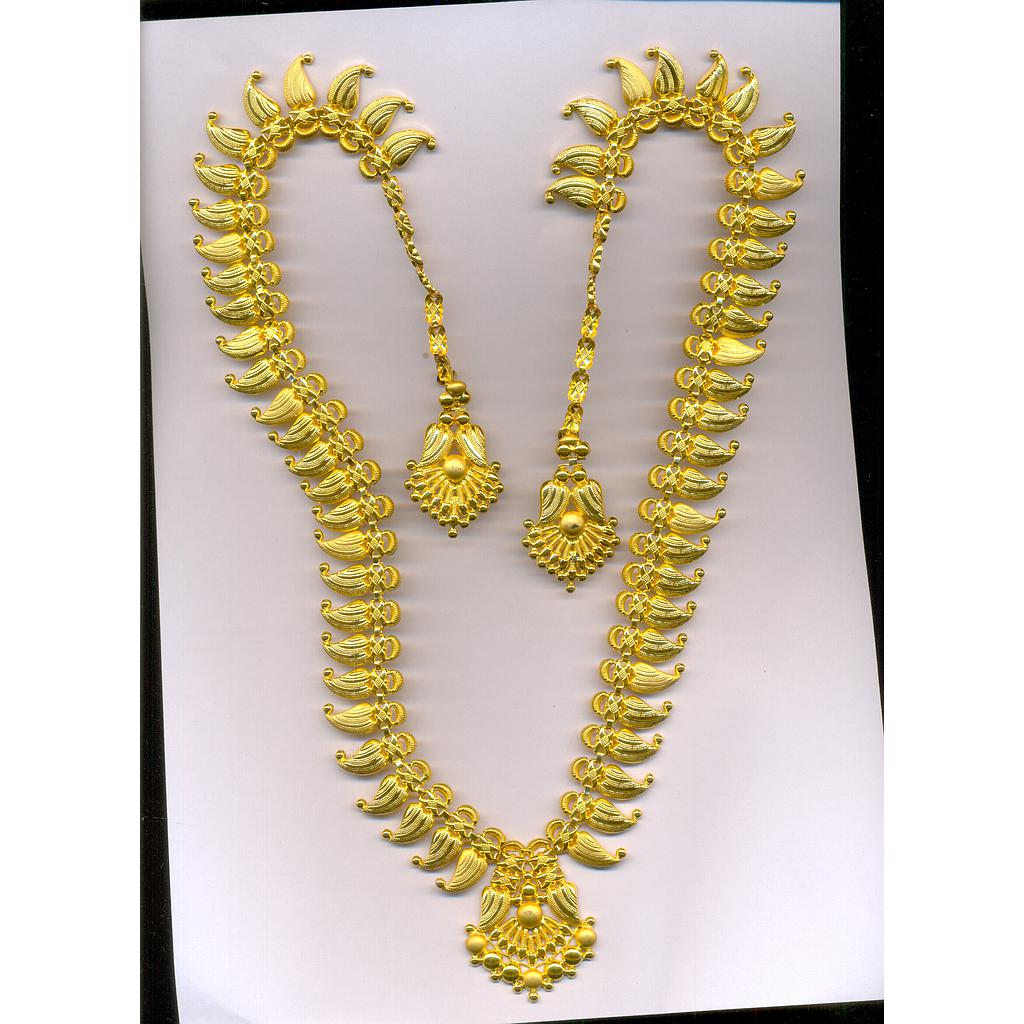 GOLD HALF SET LONG DESIGNER EXCLUSIVE