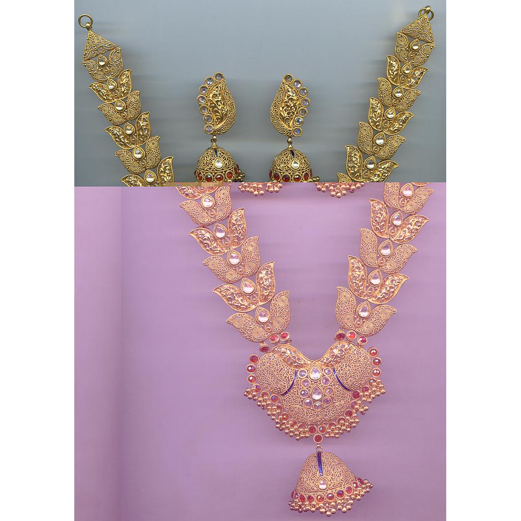 GOLD HALF SET LONG KUNDAN EXCLUSIVE