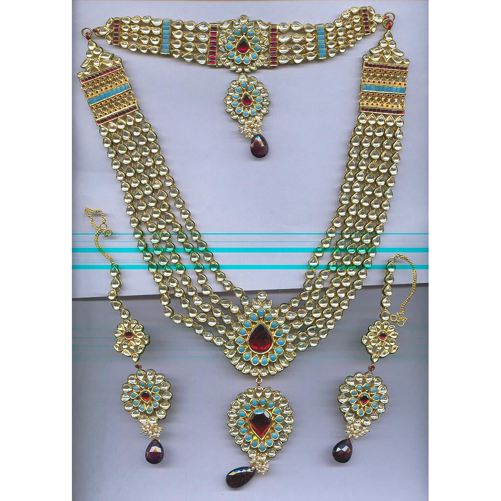 GOLD HALF SET LONG KUNDAN EXCLUSIVE