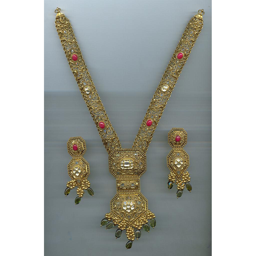 GOLD HALF SET LONG KUNDAN EXCLUSIVE