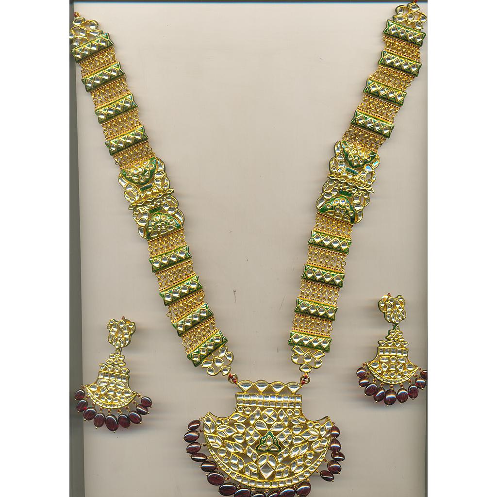 GOLD HALF SET LONG KUNDAN FANCY