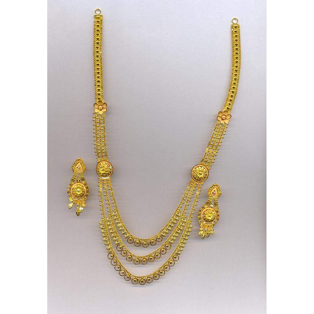 GOLD HALF SET LONG PLAIN FANCY
