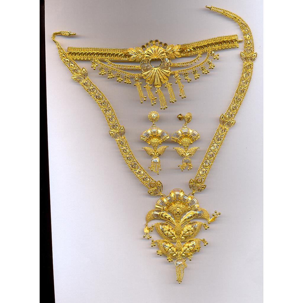 GOLD HALF SET LONG PLAIN FANCY