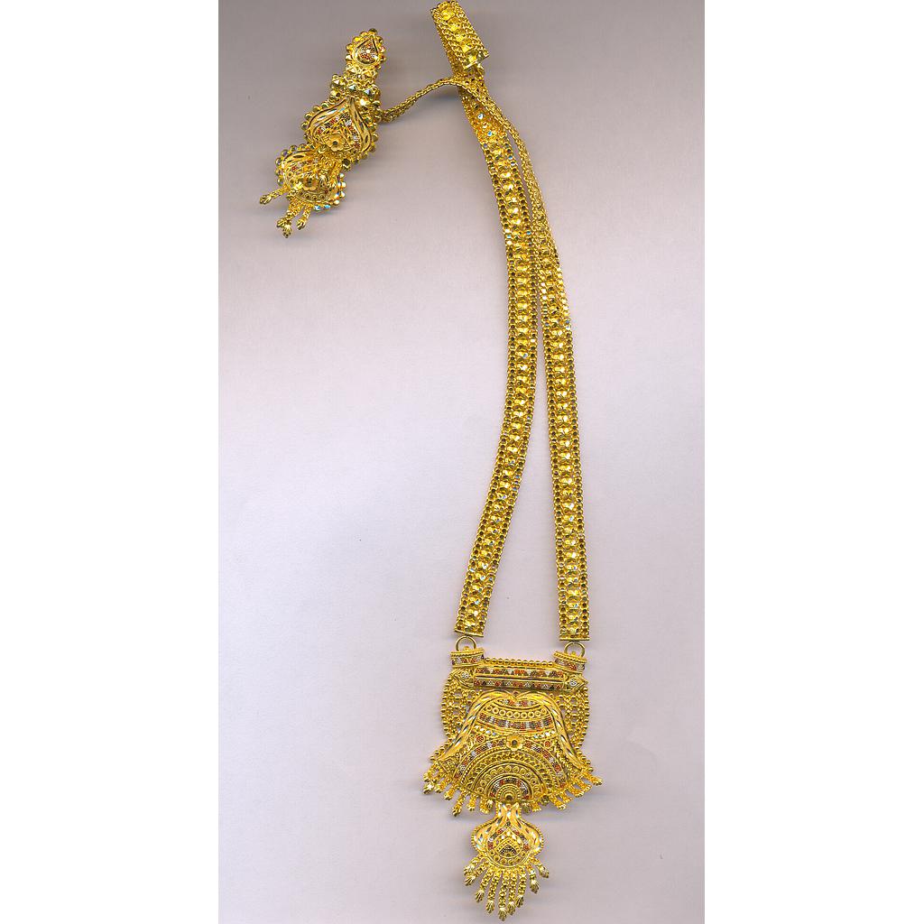 GOLD HALF SET LONG PLAIN FANCY