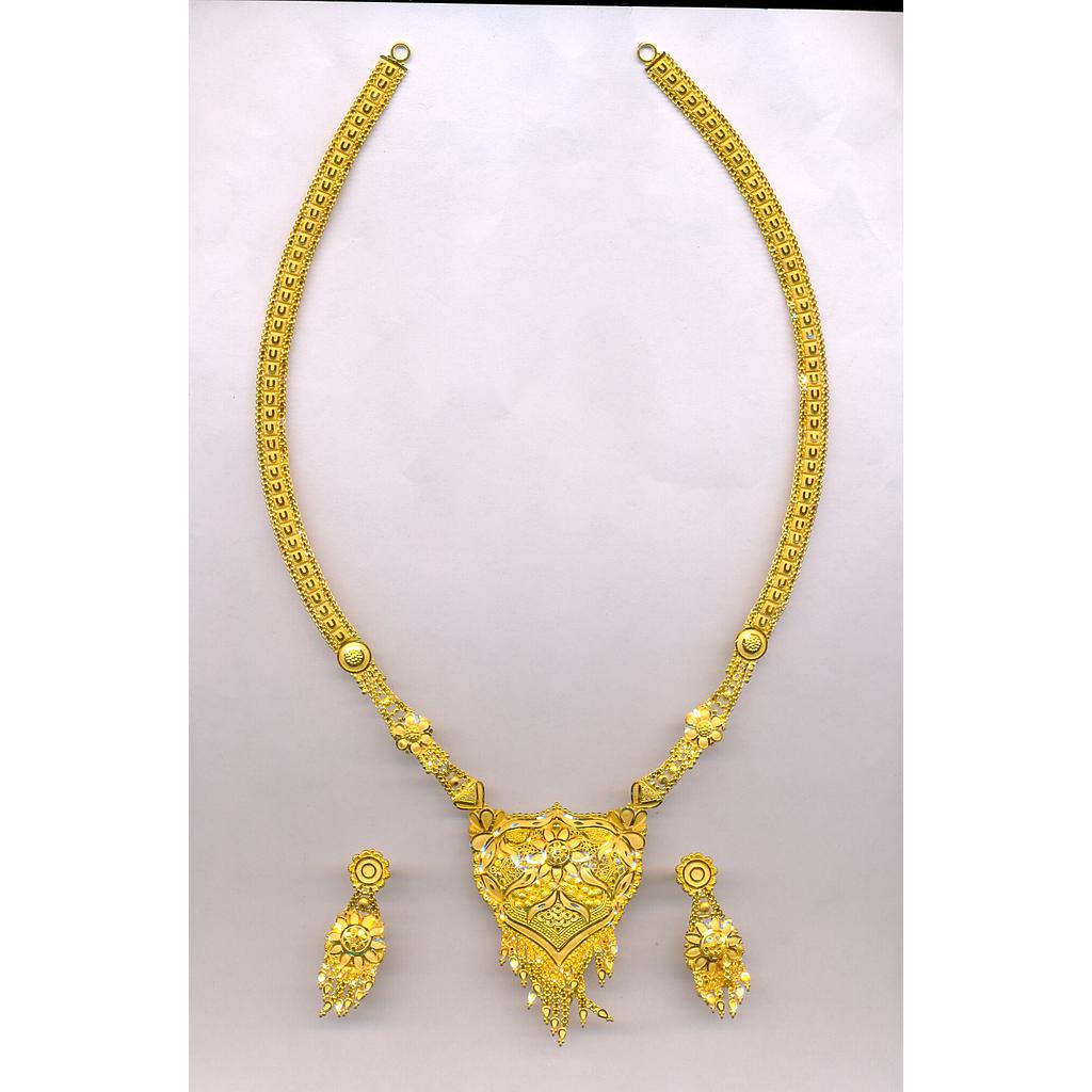 GOLD HALF SET LONG PLAIN FANCY
