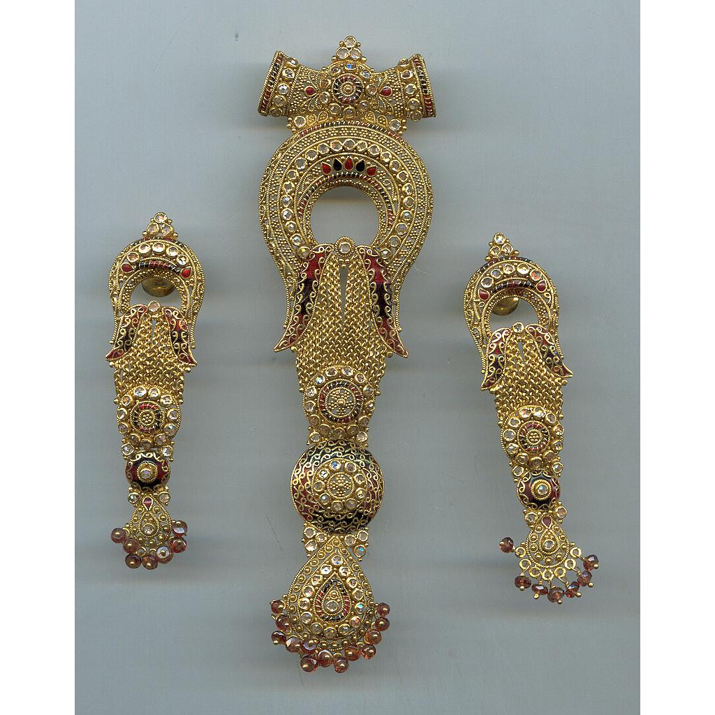 GOLD HALF SET PENDENT ANTIQUE GENERAL