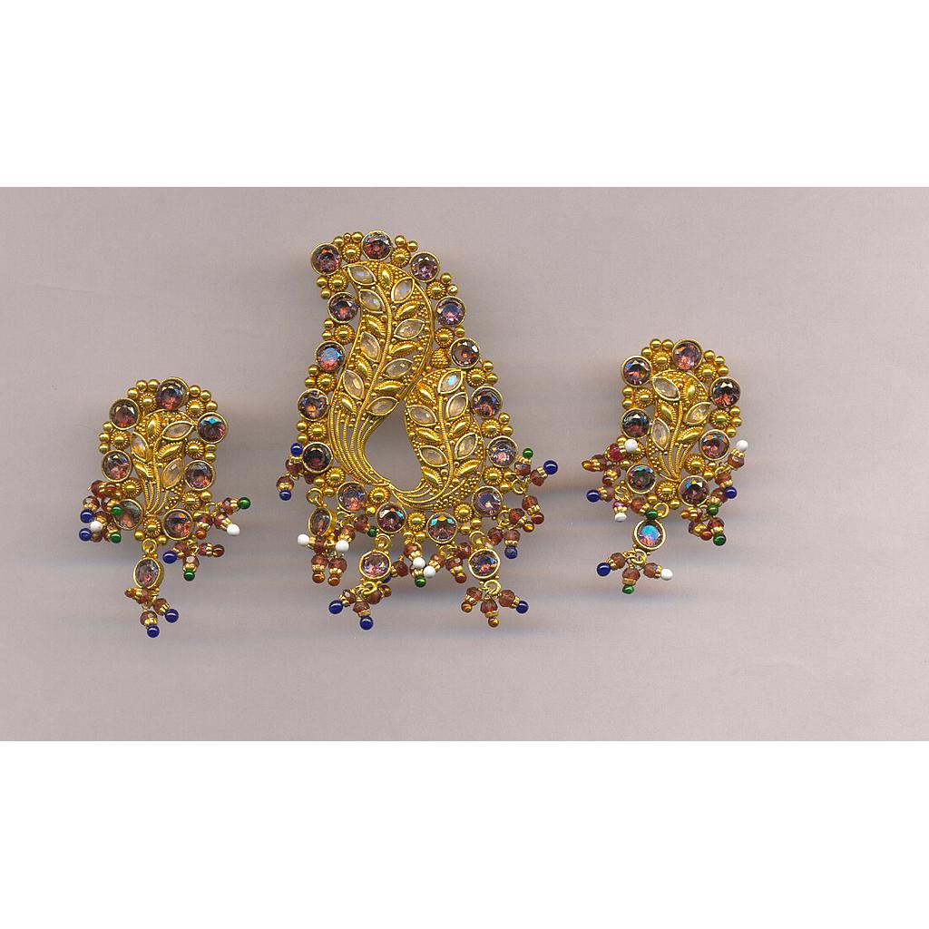 GOLD HALF SET PENDENT ANTIQUE GENERAL