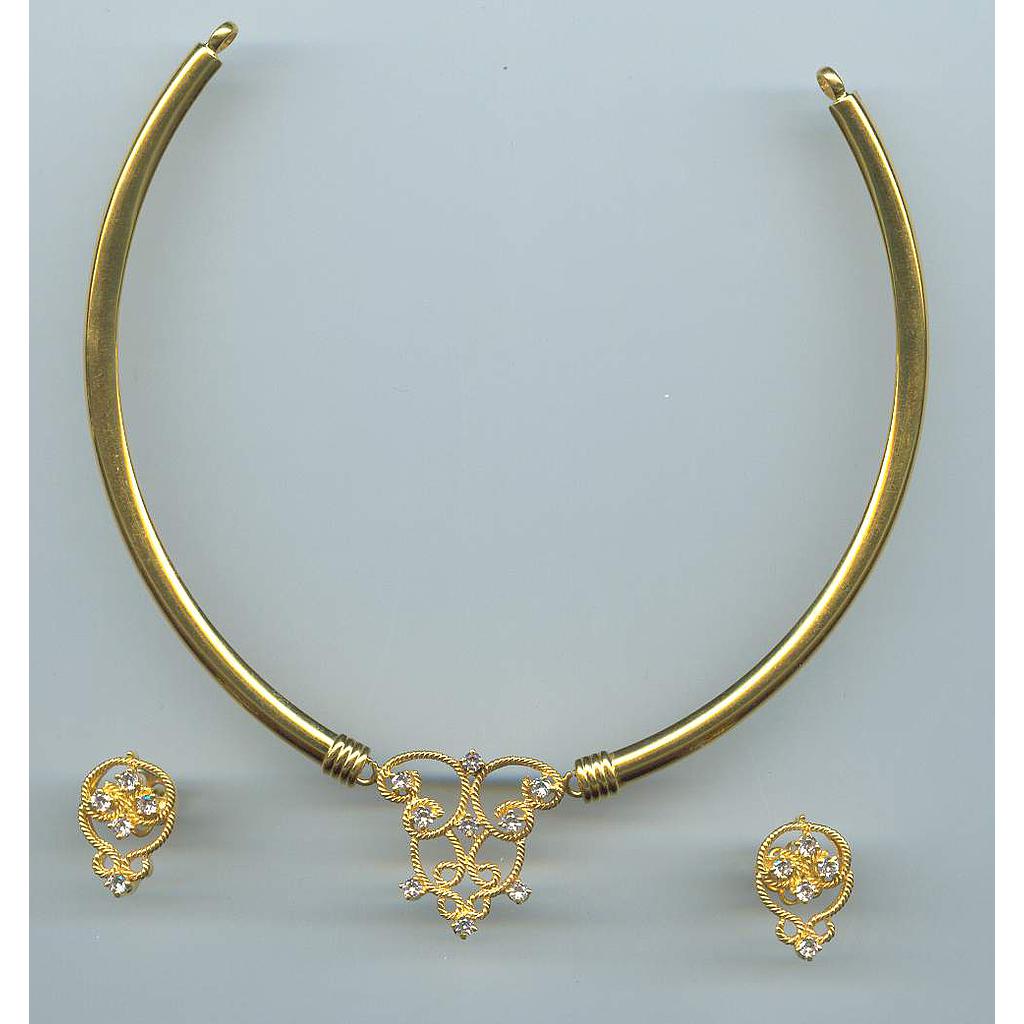GOLD HALF SET PENDENT ANTIQUE GENERAL