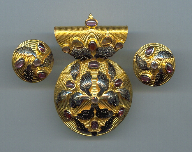 GOLD HALF SET PENDENT ANTIQUE GENERAL