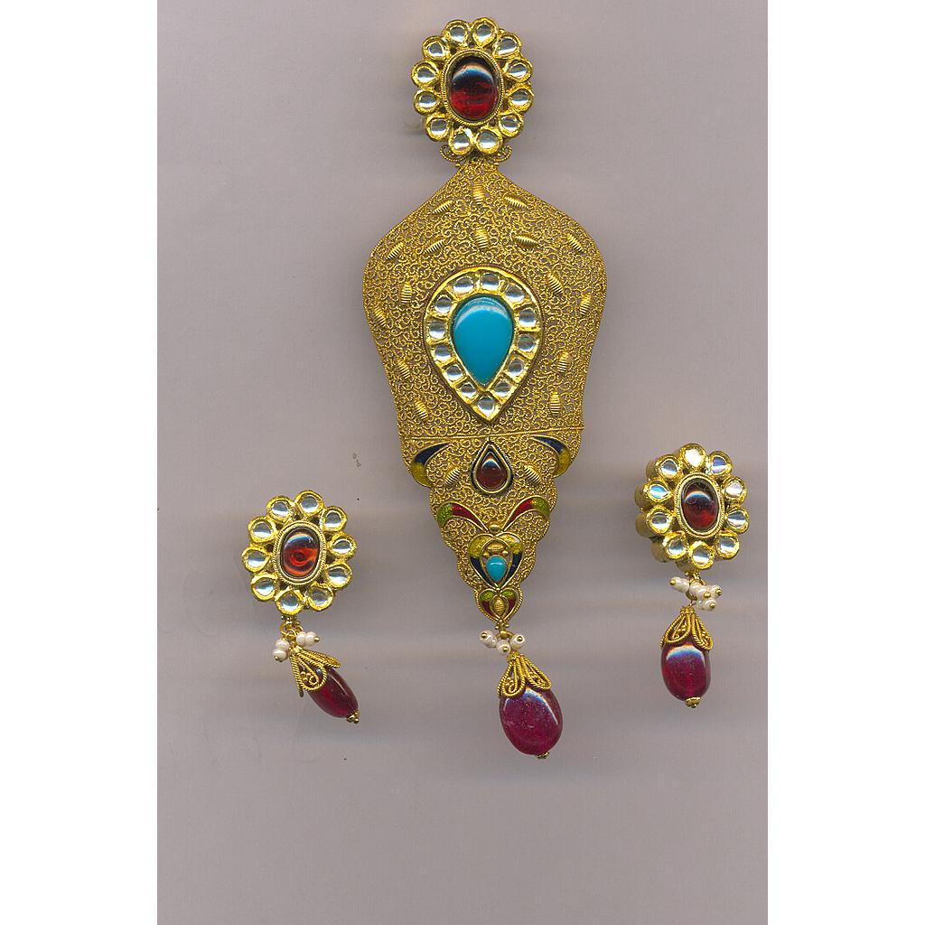 GOLD HALF SET PENDENT ANTIQUE GENERAL