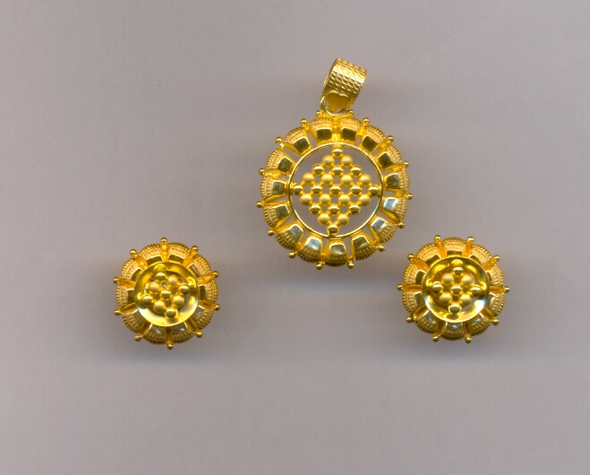 GOLD HALF SET PENDENT CASTING EXCLUSIVE