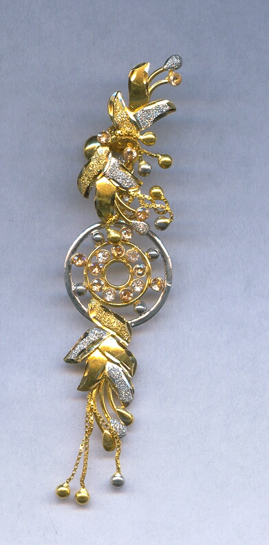 GOLD HALF SET PENDENT DESIGNER GENERAL