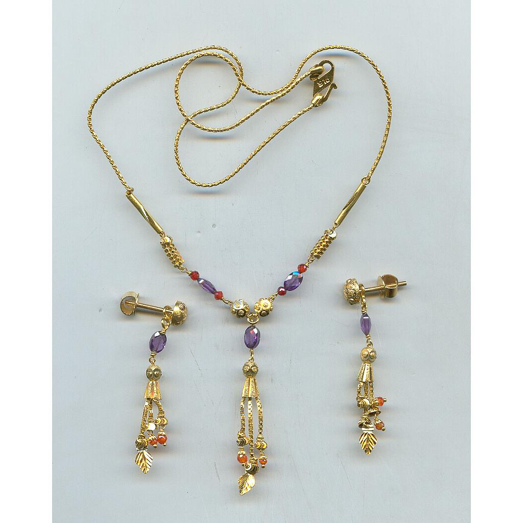 GOLD HALF SET PENDENT DESIGNER GENERAL