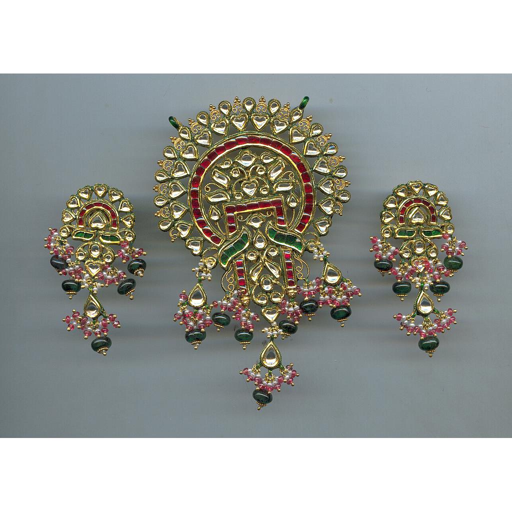 GOLD HALF SET PENDENT KUNDAN EXCLUSIVE