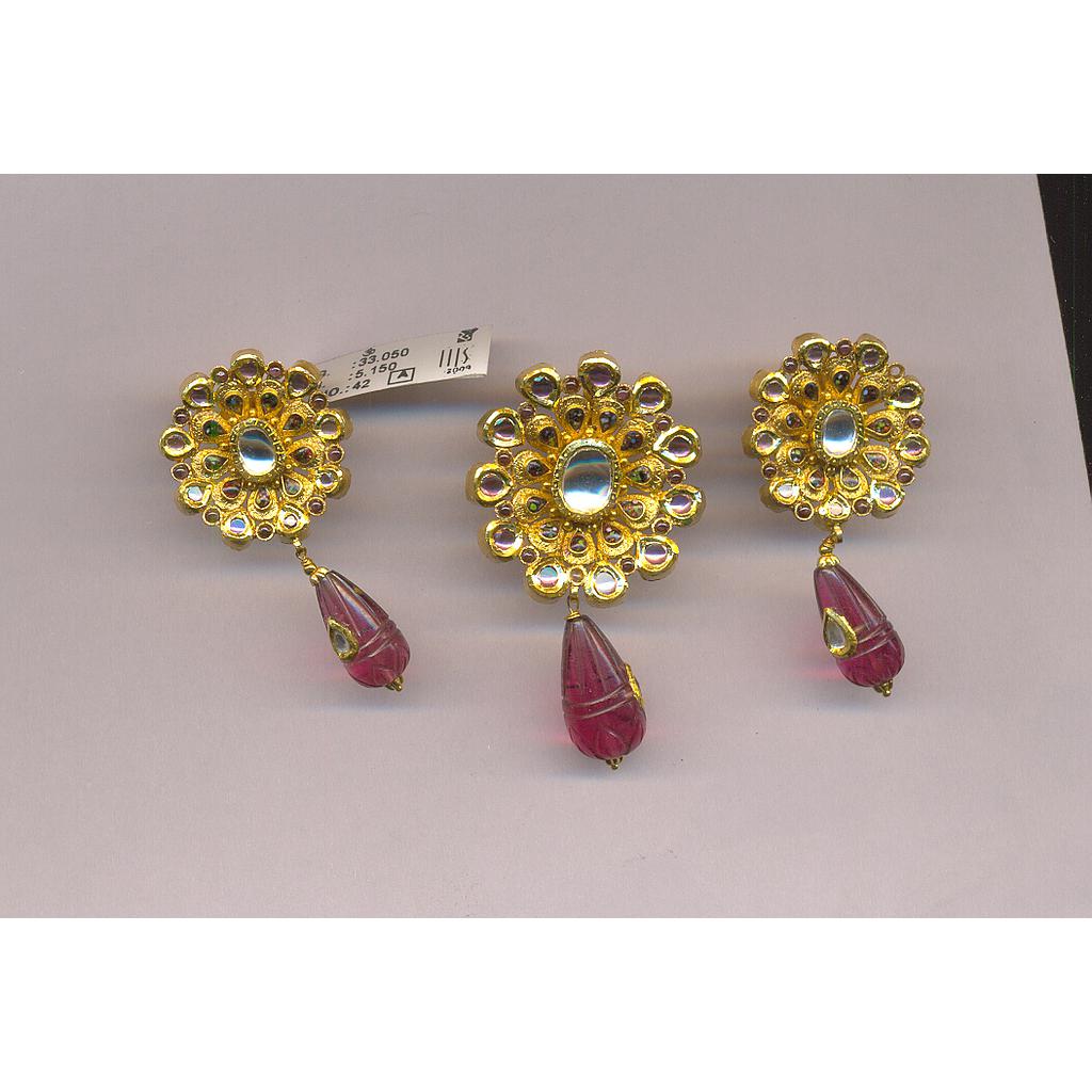 GOLD HALF SET PENDENT KUNDAN EXCLUSIVE