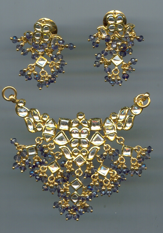 GOLD HALF SET PENDENT KUNDAN GENERAL